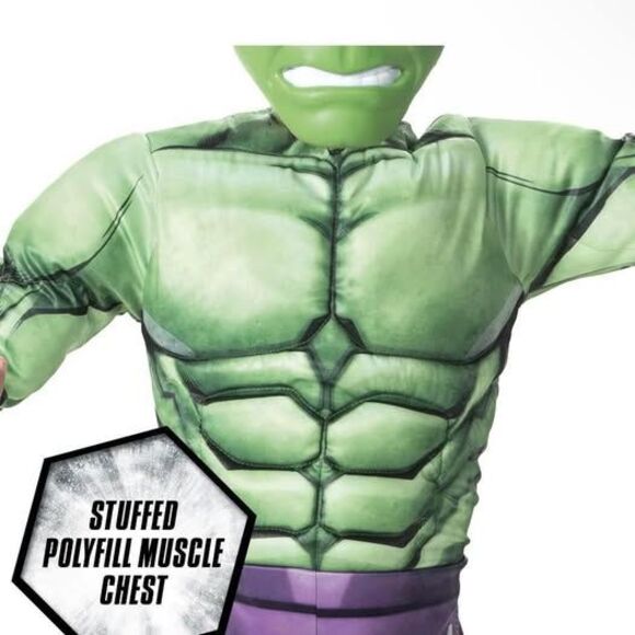 NEW 2pc Boys Marvel Avengers Hulk Halloween Costume - Picture 4 of 5